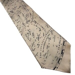 Museum Artifacts Constellation Celestial Stars Map Silk Neck Tie Mens